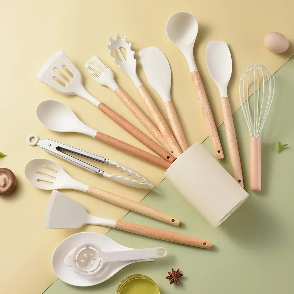 12PCS Silicone Kitchen Utensils Cooking Set Kitchenware
