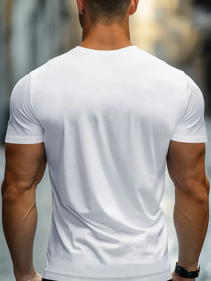 Men's Comfortable Crew Neck Short Sleeve Sports T-shirt, And Versatile Summer Fashion