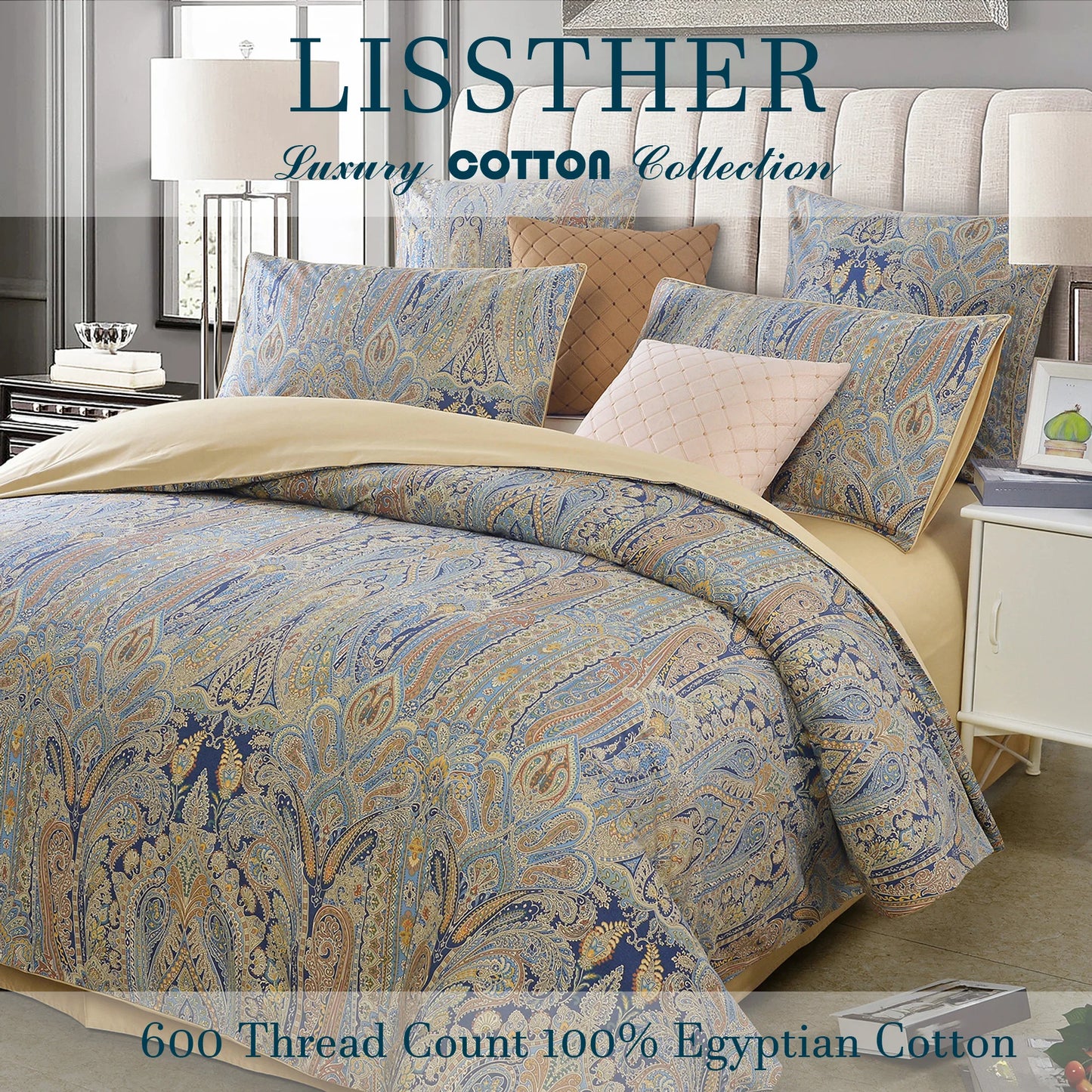 3pcs 600CT 100% Egyptian Cotton Comfort Set