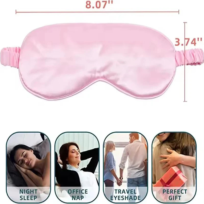 Double sided silk blackout sleep mask and travel relaxation, healthy sleep shield soft eye protection