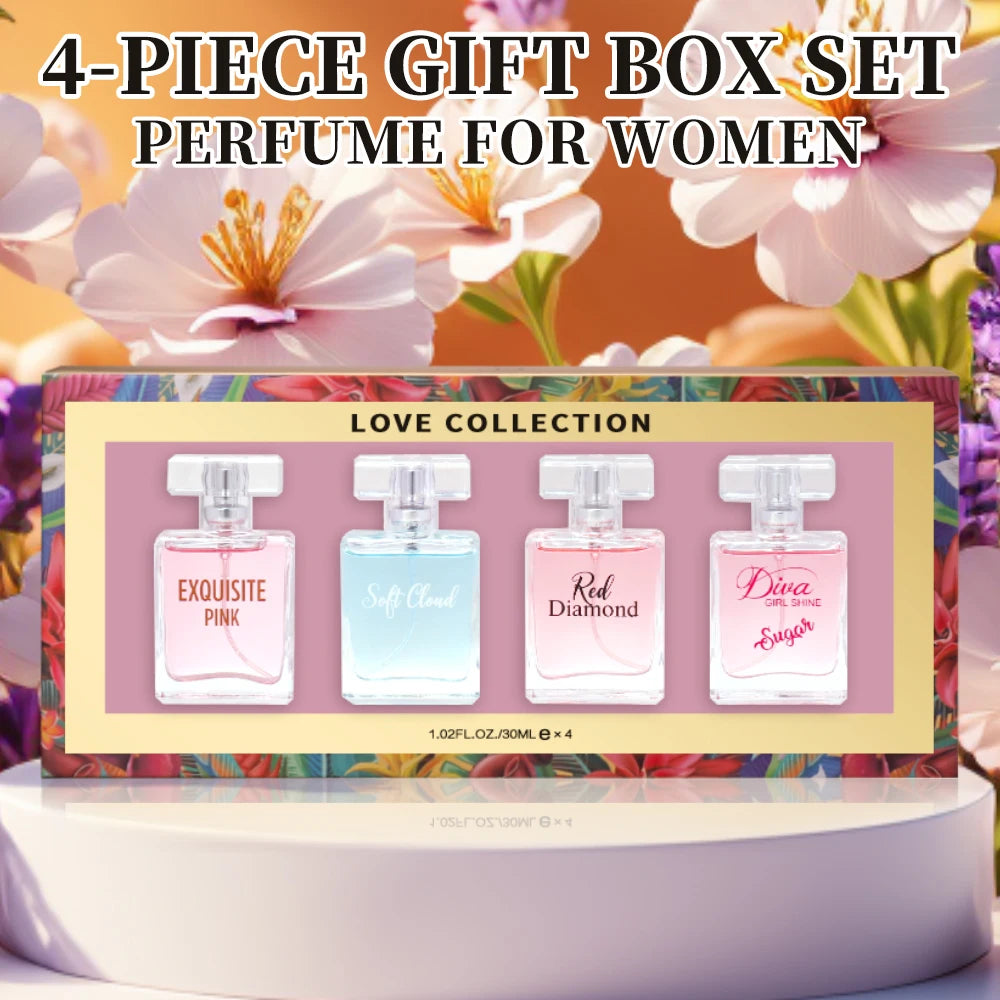 Women's Love Collection Fragrance 4-Piece Gift Set Long Lasting 1.02 Fl Oz per Bottle