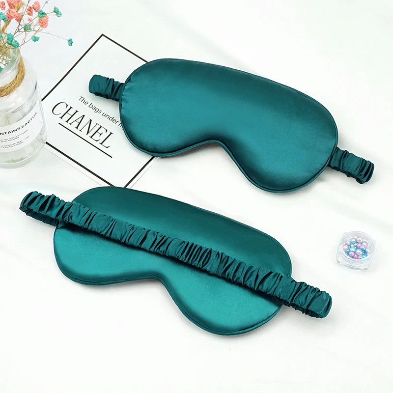 Double sided silk blackout sleep mask and travel relaxation, healthy sleep shield soft eye protection