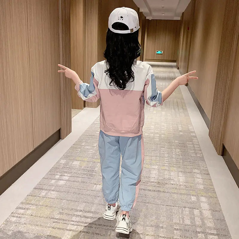 Girls Spring Fashion Clothing Shirt + Trousers 2 Piece Set