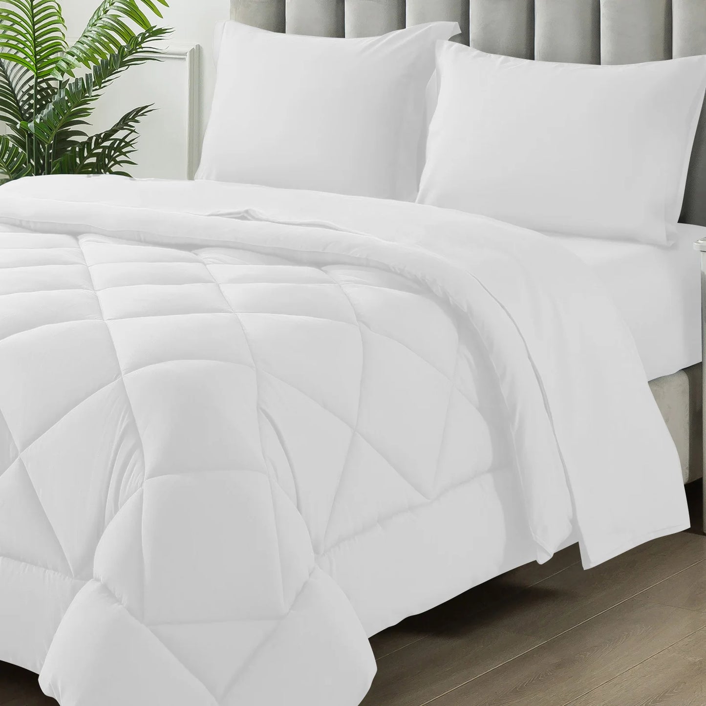 5-7 Pieces Bed in a Bag Set with Soft Quilted Lightweight Comforter and Sheets