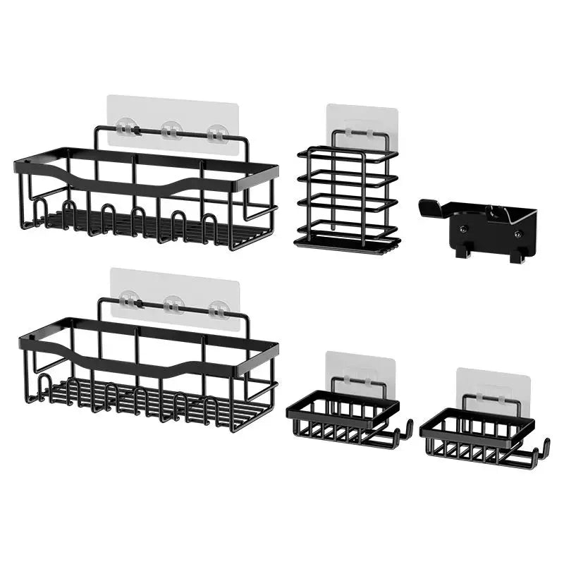 6pcs Stainless Steel Bathroom Kitchen Shelves Accessories