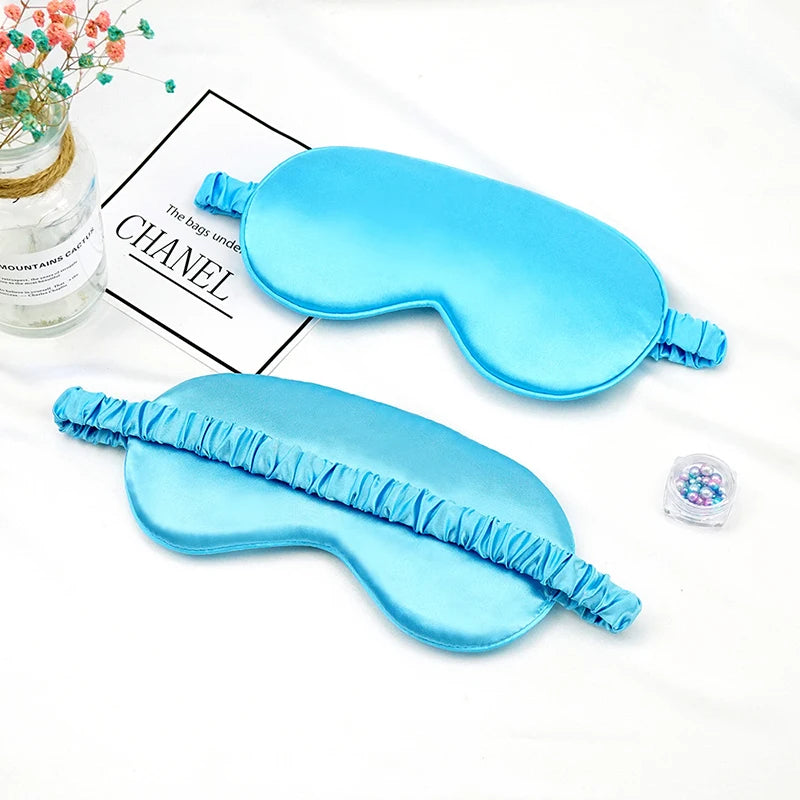 Double sided silk blackout sleep mask and travel relaxation, healthy sleep shield soft eye protection