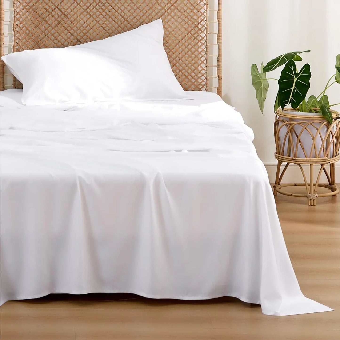 Bamboo, Deep Pocket Up to 16", Breathable & Soft, Hotel Luxury Silky Bedding Sheet
