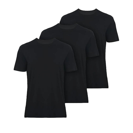 Men Bamboo Crewneck Undershirt Tees Moisture Wicking 3 Pack