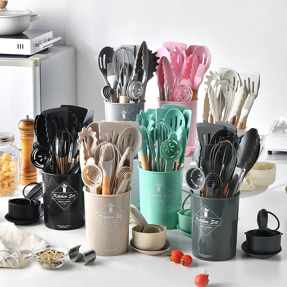 12PCS Silicone Kitchen Utensils Cooking Set  Kitchenware