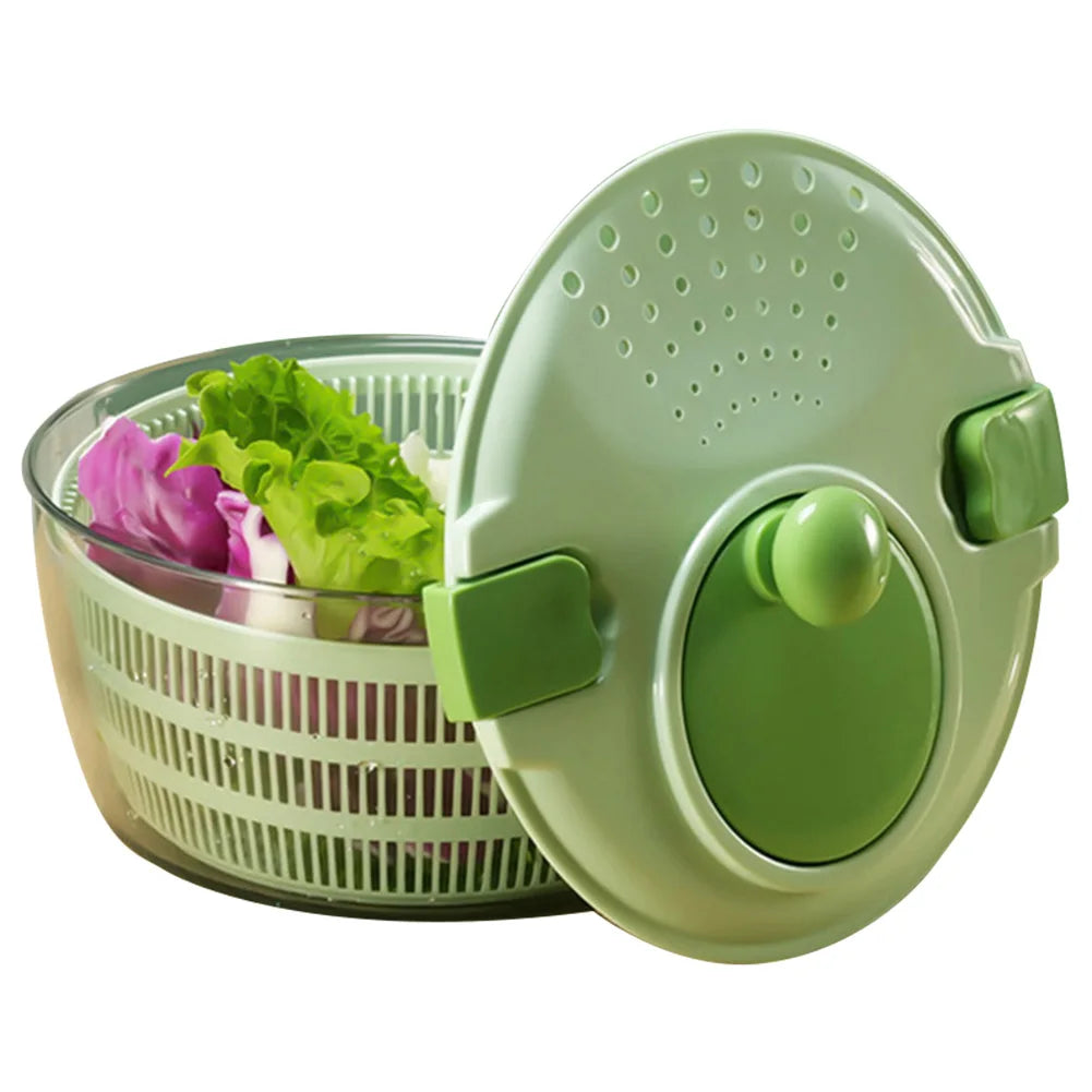4L Large Capacity Fruit and Vegetable Drainer Secure Lid Lock Rotary Handle Kitchen Supplies