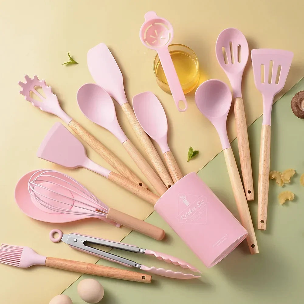 12PCS Silicone Kitchen Utensils Cooking Set  Kitchenware