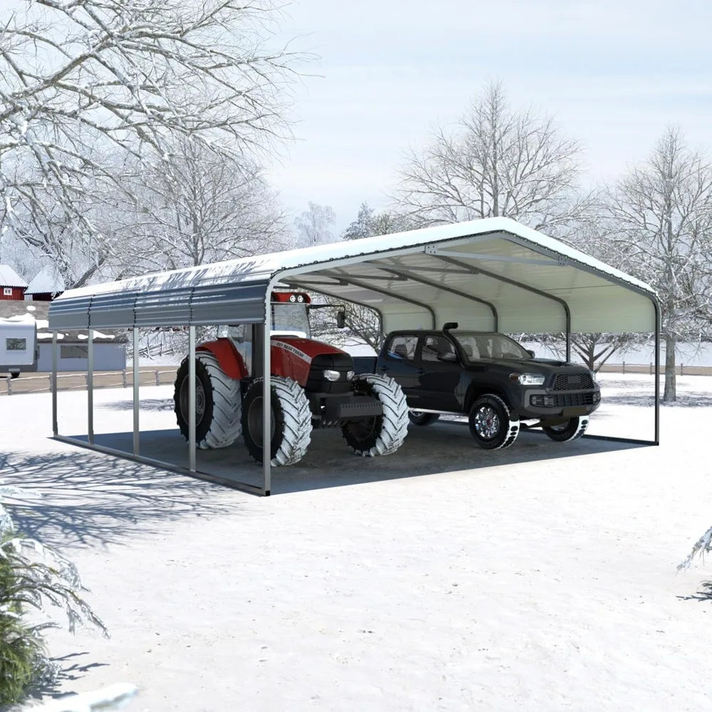 20' x 20' Heavy Duty , Car Shelter with Metal Roof and Frame