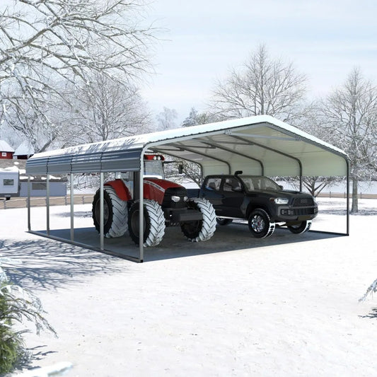 20' x 20' Heavy Duty , Car Shelter with Metal Roof and Frame