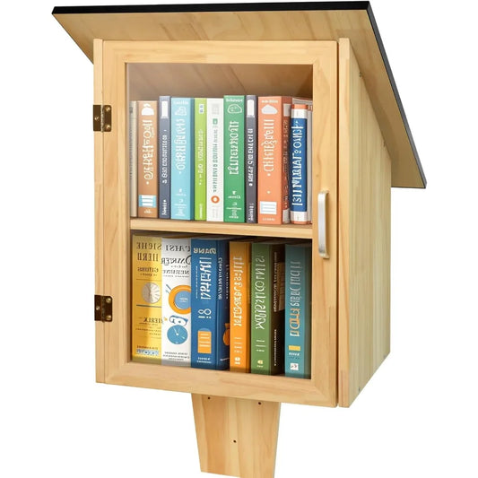 Outdoor Library Book Box, Double Little Library for Sharing books