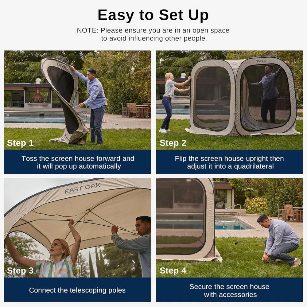 Pop-Up, Portable Canopy Instant Screen Tent 4 x 4 FT with Carry Bag for Patio, Backyard & Outdoor