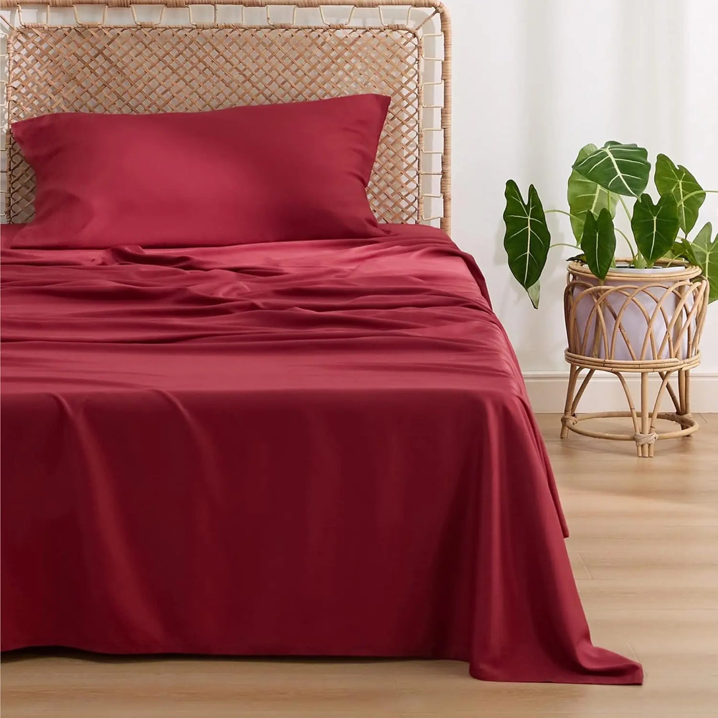 Bamboo, Deep Pocket Up to 16", Breathable & Soft, Hotel Luxury Silky Bedding Sheet