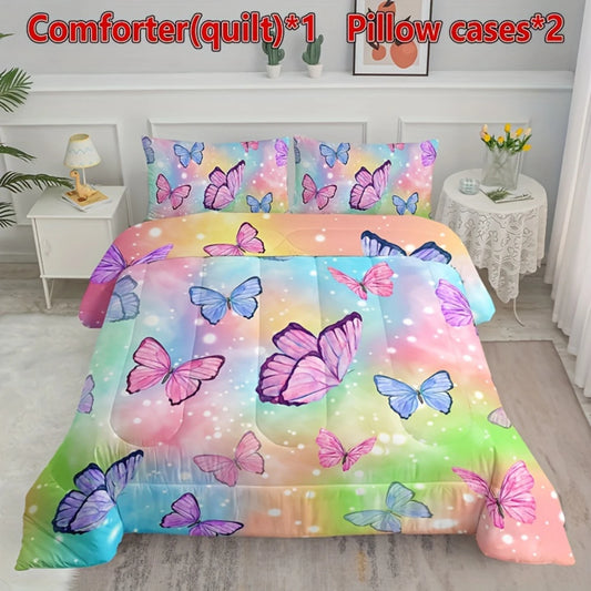 3pcs Modern  Comforter Set  Watercolor  Print
