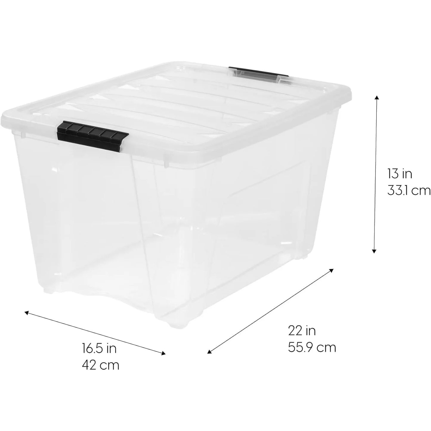 6 Pack  Stackable Storage Bins with Lids and Latching Buckles