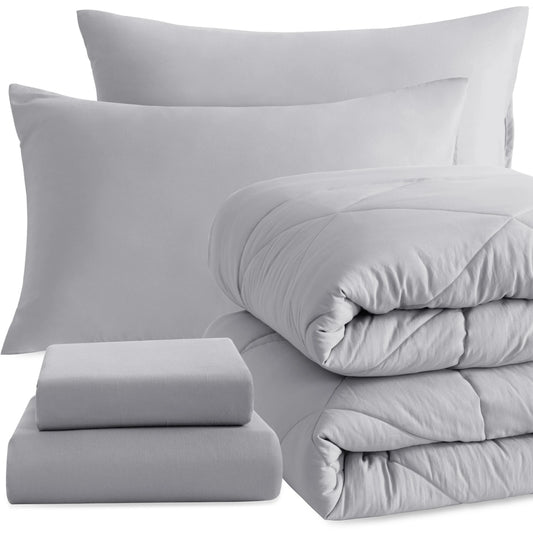 5 Piece  Bed in a Bag, Includes Comforter, Fitted Sheet, Top Sheet and Pillowcases
