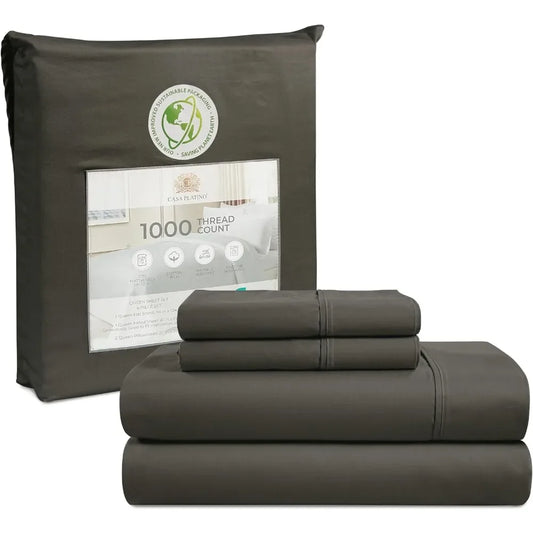 King /Queen Size Sheets Set  1000 Thread Count  4 Piece Set