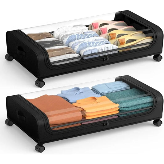 Under Bed Rolling Storage with Large Capacity
